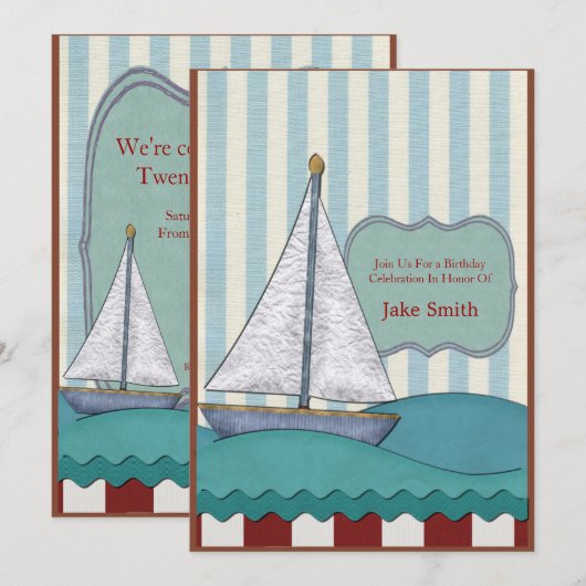 Zeilboot Birthday Kaart (Voorkant / Achterkant)