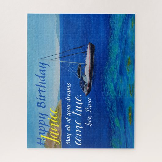 Zeilboot Birthday Kaart Legpuzzel (Verticaal)