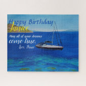 Zeilboot Birthday Kaart Legpuzzel (Horizontaal)