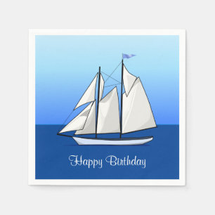 Zeilboot Birthday Nautical Sailing Party Blue Servet
