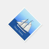 Zeilboot Birthday Nautical Sailing Party Blue Servet (Hoek)