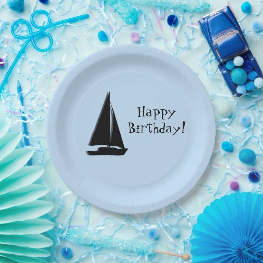 Zeilboot Birthday Papieren Bordje (Feest)