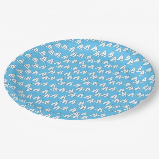 Zeilboot Birthday Papieren Bordje (Gekanteld)