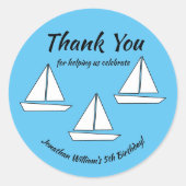 Zeilboot Birthday Ronde Sticker (Voorkant)