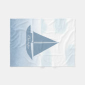 Zeilboot Blauw Aquarel Fleece Deken (Voorkant (Horizontaal))
