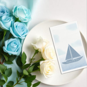 Zeilboot Blauw Aquarel Jongens Baby Shower Servet