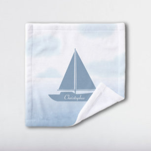 Zeilboot Blauw Aquarel Washandje