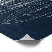Zeilboot Blauwdruk no.1 Poster (Hoek)