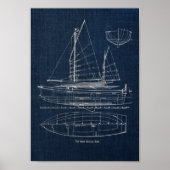  Zeilboot Blauwdruk no.1 Poster (Voorkant)