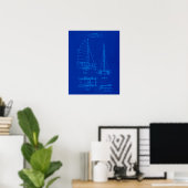 Zeilboot Blauwdruk nr. 6 Kustthema Kunst Poster (Thuiskantoor)