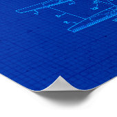 Zeilboot Blauwdruk nr. 6 Kustthema Kunst Poster (Hoek)