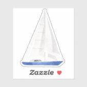 Zeilboot Blauwe Jacht Vinyl Sticker (Vel)