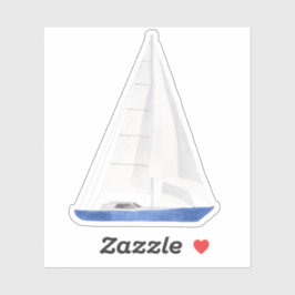 Zeilboot Blauwe Jacht Vinyl Sticker