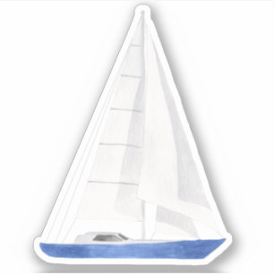 Zeilboot Blauwe Jacht Vinyl Sticker
