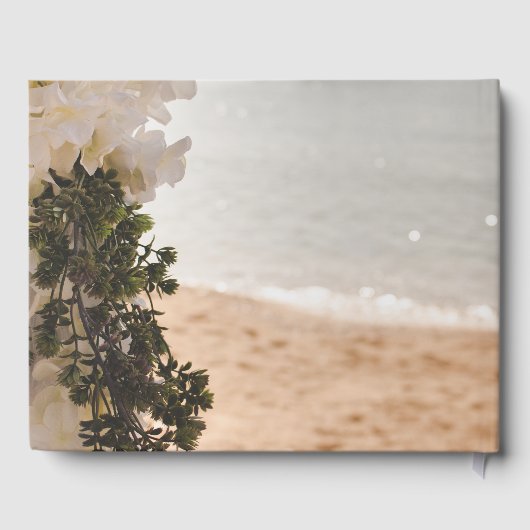 Zeilboot Bloemen Strand Bruiloft Gastenboek (Achterkant)