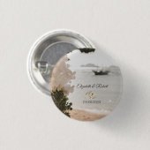 Zeilboot Bloemen Strand Bruiloft Ronde Button 3,2 Cm (Voorkant /achterkant)