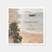 Zeilboot Bloemen Strand Bruiloft Servet (Voorkant)