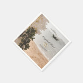 Zeilboot Bloemen Strand Bruiloft Servet (Hoek)