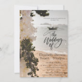 Zeilboot Bloemen Strand Bruiloft Uitnodiging (Voorkant)