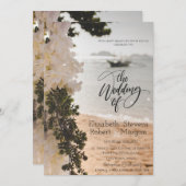 Zeilboot Bloemen Strand Bruiloft Uitnodiging (Voorkant / Achterkant)