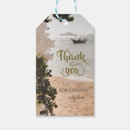 Zeilboot Bloemen Strand Cadeaulabel