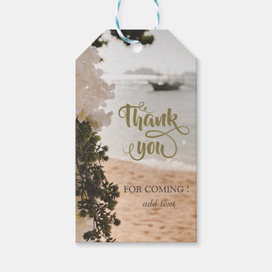 Zeilboot Bloemen Strand Cadeaulabel (Voorkant)