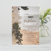 Zeilboot Bloemen Strand Glas Bachelorette Kaart (Staand voorkant)