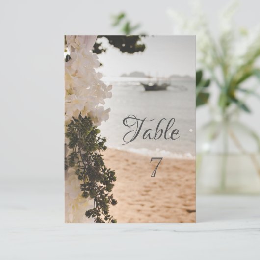 Zeilboot Bloemen Strand Kaart (Staand voorkant)