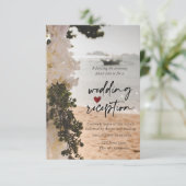 Zeilboot Bloemen Strand Receptie Kaart (Staand voorkant)