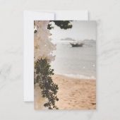 Zeilboot Bloemen Strand Receptie Kaart (Achterkant)