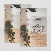 Zeilboot Bloemen Strand Receptie Kaart (Voorkant / Achterkant)