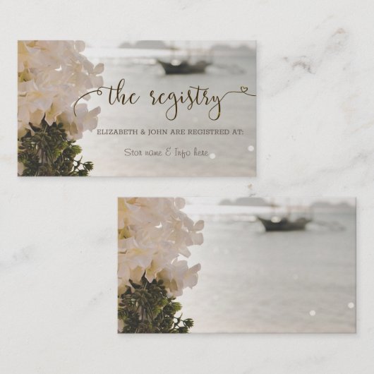 Zeilboot Bloemen Strand Register Omheining Informatiekaartje (Voorkant / Achterkant)