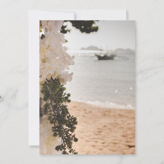 Zeilboot Bloemen Strand RSVP Kaart (Achterkant)