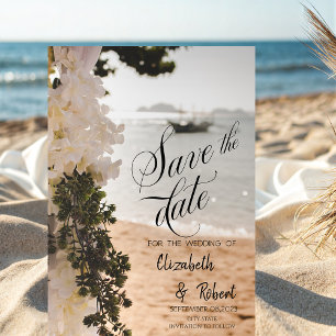 Zeilboot Bloemen Strand Save the Date