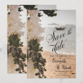 Zeilboot Bloemen Strand Save the Date (Voorkant / Achterkant)