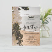 Zeilboot Bloemen Strand Verloving Kaart (Staand voorkant)