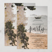 Zeilboot Bloemen Strand Verloving Kaart (Voorkant / Achterkant)