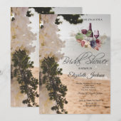 Zeilboot Bloemen Strand Wijn Vrijgezellenfeest Kaart (Voorkant / Achterkant)