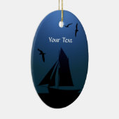Zeilboot Blue Nautical Oval Ornament (Rechts)