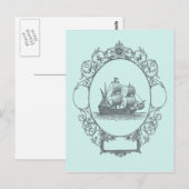  zeilboot Boy Pirate verjaardagsfeestje Briefkaart (Voorkant / Achterkant)