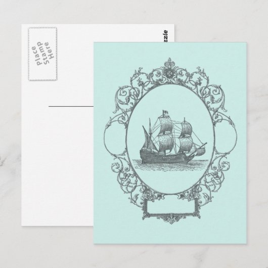  zeilboot Boy Pirate verjaardagsfeestje Briefkaart (Voorkant / Achterkant)