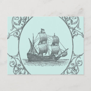  zeilboot Boy Pirate verjaardagsfeestje Uitnodiging Briefkaart