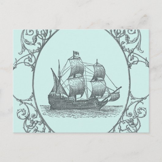  zeilboot Boy Pirate verjaardagsfeestje Uitnodiging Briefkaart (Voorkant)