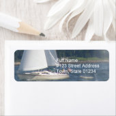 zeilboot bubbels retourneren mailinglabel etiket (Insitu)