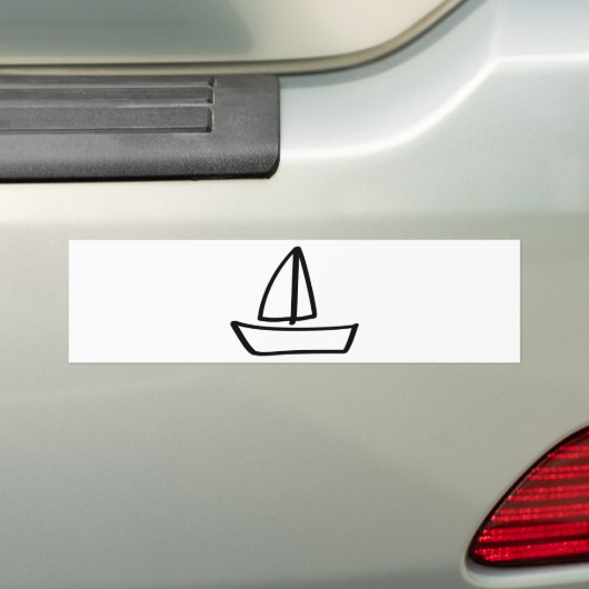 zeilboot bumpersticker (Op auto)