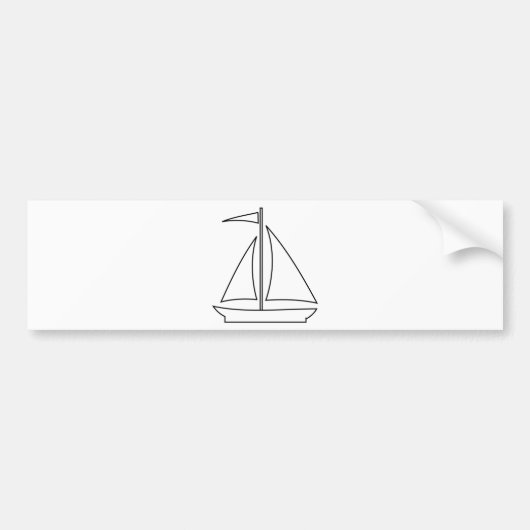 zeilboot bumpersticker (Voorkant)