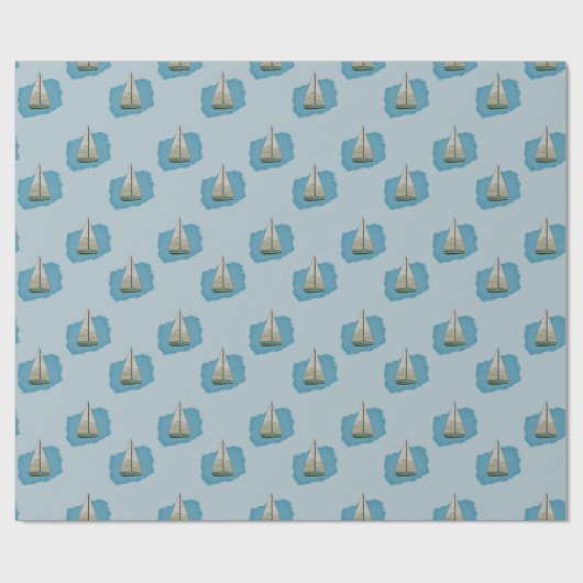 Zeilboot Cadeaupapier (Vlak)