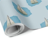 Zeilboot Cadeaupapier (Rol Hoek)