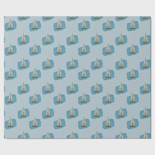 Zeilboot Cadeaupapier (Zoom)