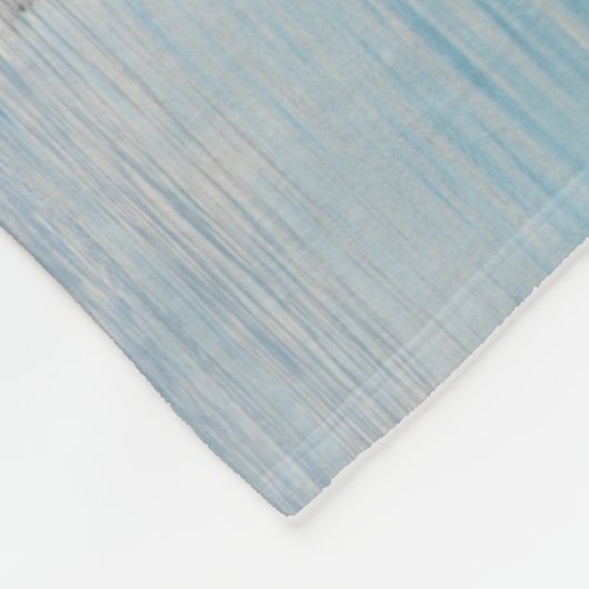 Zeilboot Calm Blue Lake & Blue Sky, White Text Fleece Deken (Hoek)